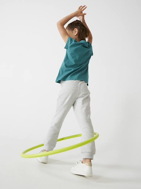 Pantalon Jogging Fille Vertbaudet - Bandes Côtés Gris | Molleton Coton | Taille 14 Ans | Pour Sport Et École