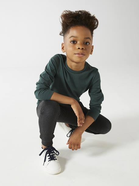 T-shirt garçon unis manches longues personnalisable anthracite+Bleu+jaune+marine+vert+vert sapin 11 - vertbaudet enfant 