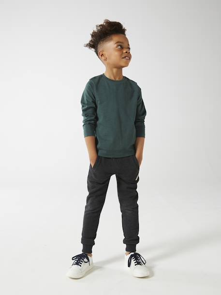 T-shirt garçon unis manches longues personnalisable anthracite+Bleu+jaune+marine+vert+vert sapin 12 - vertbaudet enfant 
