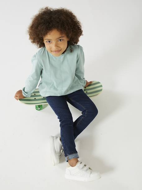Jean fille tregging Basics bleu jean+stone 8 - vertbaudet enfant 