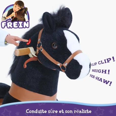 Cheval à Bascule Jouet PonyCycle Modèle U Noir avec Frein et Son Taille 3 pour les 3-5 ans NOIR 3 - vertbaudet enfant 