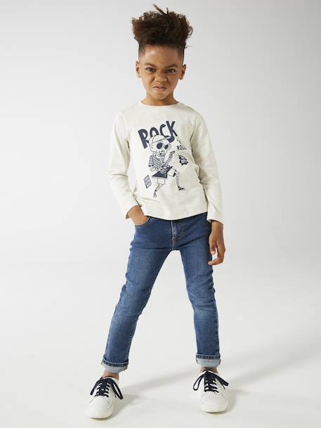 Jean slim Basics garçon stone 5 - vertbaudet enfant 