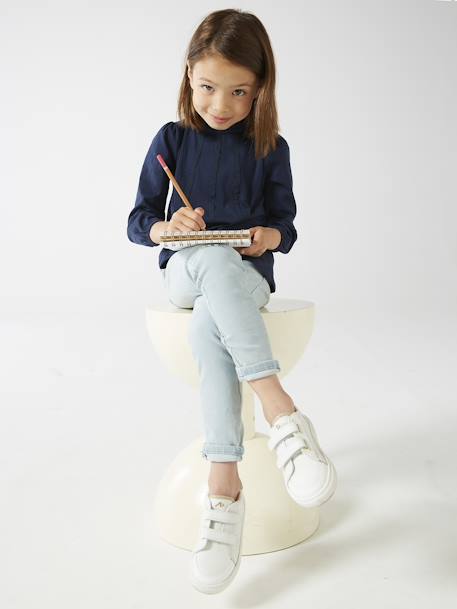 Jean fille tregging Basics bleu jean+double stone+stone 5 - vertbaudet enfant 