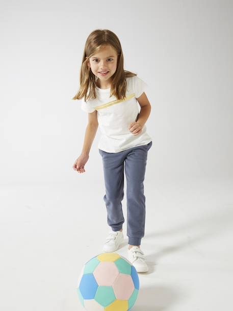 T-shirt de sport Basics fille rayures irisées placées anthracite+écru 9 - vertbaudet enfant 