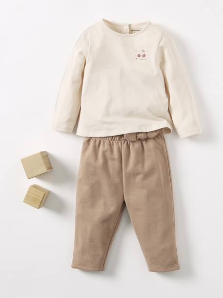 T-shirt bébé Basics manches longues caramel+vanille 8 - vertbaudet enfant 