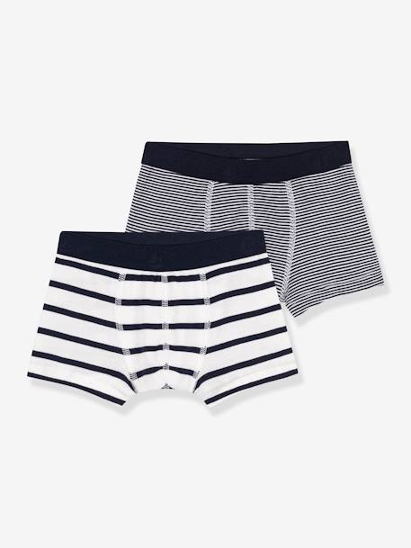 Lot de 2 boxers rayés lot blanc 1 - vertbaudet enfant 