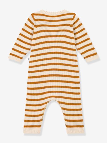 Combinaison rayée en tricot bébé PETIT BATEAU beige 2 - vertbaudet enfant 