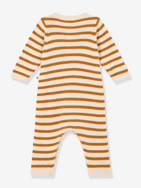 Combinaison rayée en tricot bébé beige 2 - vertbaudet enfant 