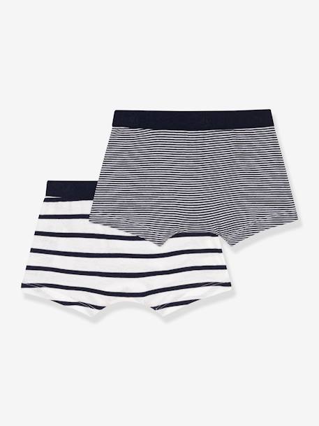 Lot de 2 boxers rayés lot blanc 2 - vertbaudet enfant 