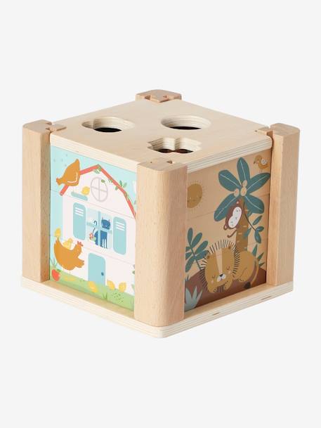 Cube d'éveil 2 en 1 : Puzzles et formes à encastrer en bois FSC® vert 4 - vertbaudet enfant 