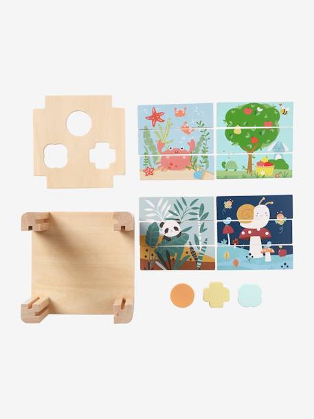 Cube d'éveil 2 en 1 : Puzzles et formes à encastrer en bois FSC® vert 8 - vertbaudet enfant 
