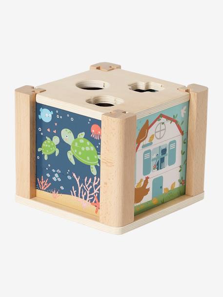 Cube d'éveil 2 en 1 : Puzzles et formes à encastrer en bois FSC® vert 5 - vertbaudet enfant 