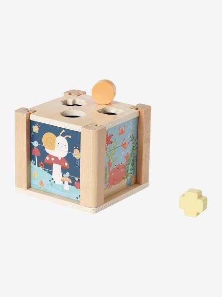 Cube d'éveil 2 en 1 : Puzzles et formes à encastrer en bois FSC® vert 2 - vertbaudet enfant 