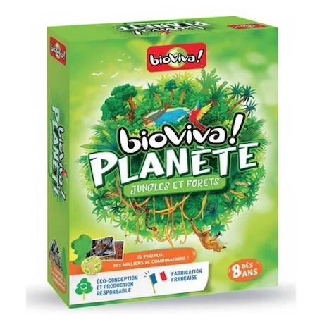 Jeu de société - BIOVIVA - Bioviva planete Jungles et forets - Enfant - Vert - 8 ans - Mixte - Bleu VERT 1 - vertbaudet enfant 