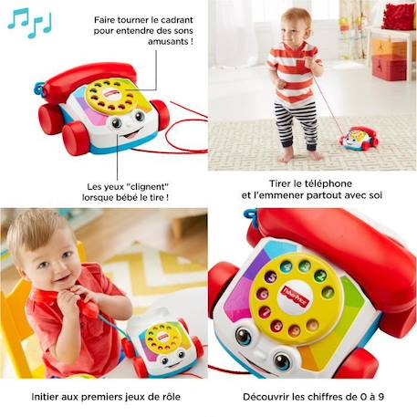 Fisher-Price - Le Téléphone Animé - Jouet d'éveil  - 12 mois et + ROUGE 3 - vertbaudet enfant 