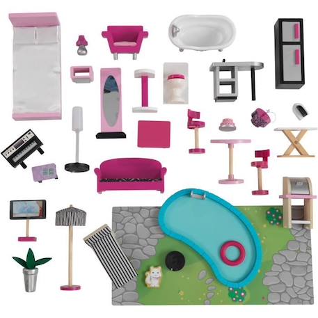 KidKraft - Maison de poupées en bois Sparkle avec 30 accessoires inclus ROSE 3 - vertbaudet enfant 