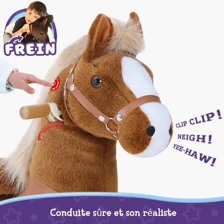 PonyCycle - Cheval à monter enfant brun frein sons, grand modèle MARRON 3 - vertbaudet enfant 