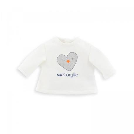 T-shirt manches longues pour poupée Ma Corolle - Corolle - Pingouin - Blanc/Marron BLANC 1 - vertbaudet enfant 