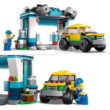 LEGO® City 60362 La Station de Lavage, Jouet pour Enfants Dès 6 Ans, avec Voiture et Minifigurines BLEU 4 - vertbaudet enfant 