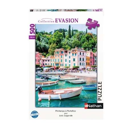 Puzzle Nathan - Printemps à Portofino - 500 pièces - Thème Voyage et cartes - Vert VERT 1 - vertbaudet enfant 