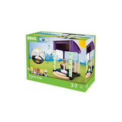 Jouet-Jeux d'imagination-Véhicules, garages, circuits et trains-Scène des Stars - BRIO - 33945 - Effets sonores et lumineux - Microphone et figurine inclus