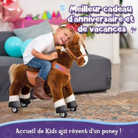 PonyCycle - Cheval à monter enfant brun frein sons, grand modèle MARRON 2 - vertbaudet enfant 