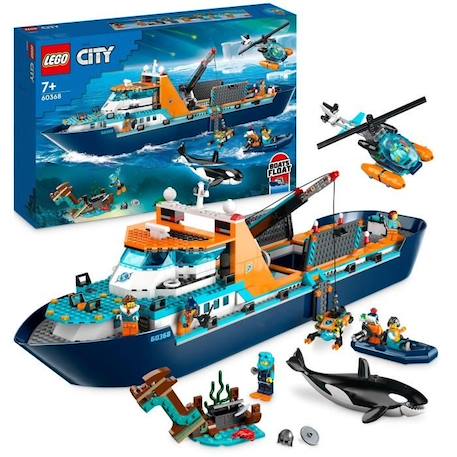LEGO® City 60368 Le Navire d’Exploration Arctique, Jouet de Grand Bateau Flottant, Cadeau Enfants BLEU 2 - vertbaudet enfant 