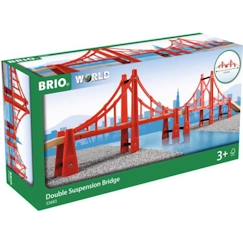 Jouet-Jeux d'imagination-Pont Suspendu Double Brio 33683 pour Circuit de Train en Bois - 113cm - Mixte - A partir de 3 ans