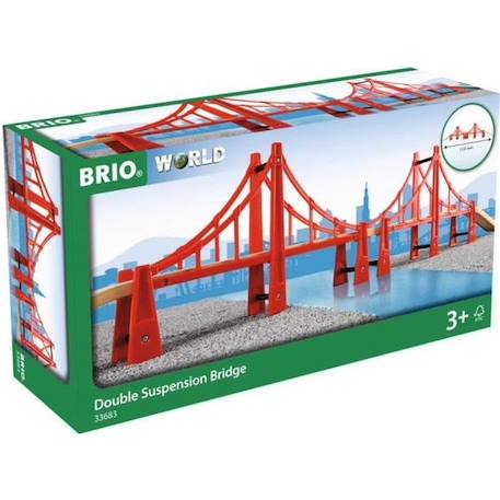 Pont Suspendu Double Brio 33683 pour Circuit de Train en Bois - 113cm - Mixte - A partir de 3 ans ROUGE 1 - vertbaudet enfant 