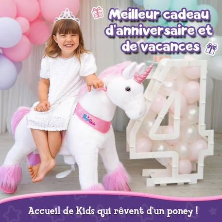 PonyCycle - Licorne Rose à monter Grand Modèle avec siège surélevé et frein pour enfants de 4 à 8 ans ROSE 2 - vertbaudet enfant 