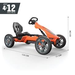 Jouet-Jeux de plein air-Véhicules enfant-Kart à pédales Rally NRG Orange - BERG - Pour Enfant - 4 ans et plus - Pneus à chambre à air