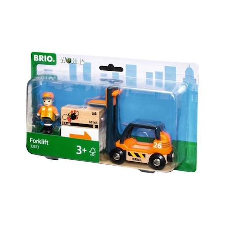 Chariot élévateur BRIO 33573 pour circuit de train en bois avec figurine incluse dès 3 ans ORANGE 4 - vertbaudet enfant 