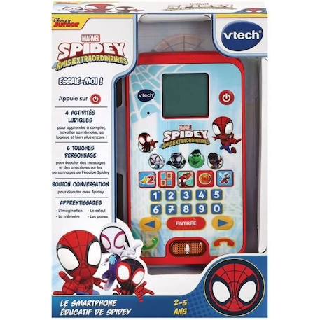 VTECH - SPIDEY - Le Smartphone Éducatif de Spidey - Enfant - Rouge - Mixte - 3 ans - Pile ROUGE 3 - vertbaudet enfant 