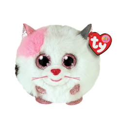 Jouet-Peluche TY Puffies - Muffin le chat - Blanc - Jaune - Mixte