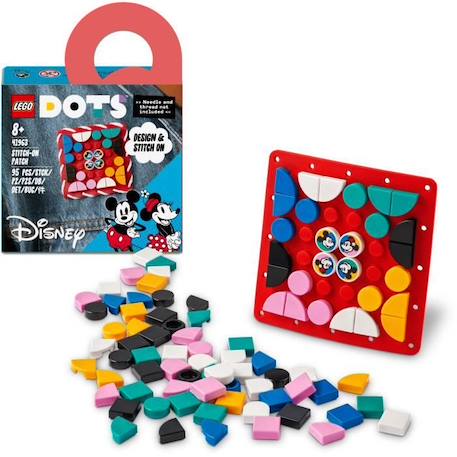LEGO DOTS 41963 - Plaque à Coudre Mickey Mouse et Minnie Mouse - Jeu de construction créatif pour enfants ROUGE 1 - vertbaudet enfant 