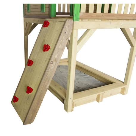 Mur d'escalade en bois AXI - Accessoire / Extension Aire de Jeux pour Enfant - Couleur Beige MARRON 2 - vertbaudet enfant 
