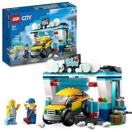 LEGO® City 60362 La Station de Lavage, Jouet pour Enfants Dès 6 Ans, avec Voiture et Minifigurines BLEU 2 - vertbaudet enfant 