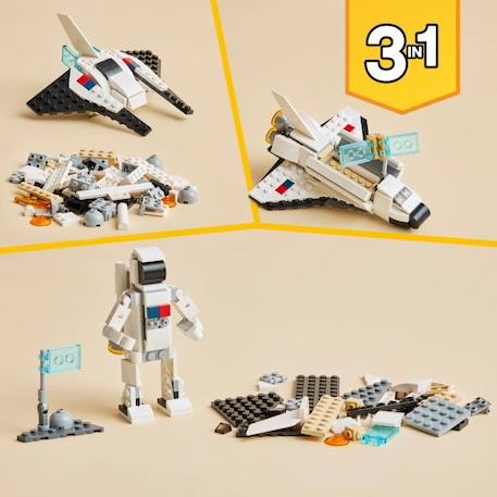 LEGO® Creator 3-en-1 31134 La Navette Spatiale, Jouet Figurine Astronaute avec Vaisseau, Enfants 6 Ans BLANC 5 - vertbaudet enfant 