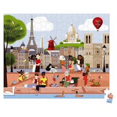 Jouet-Jeux éducatifs-Puzzle vue de Paris - Janod - 200 pièces - Dessins animés et BD - Rouge - A partir de 7 ans