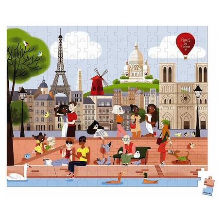 Puzzle vue de Paris - Janod - 200 pièces - Dessins animés et BD - Rouge - A partir de 7 ans ROSE 1 - vertbaudet enfant 