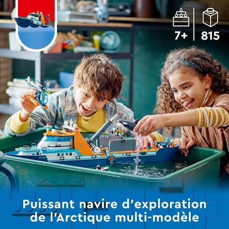 LEGO® City 60368 Le Navire d’Exploration Arctique, Jouet de Grand Bateau Flottant, Cadeau Enfants BLEU 3 - vertbaudet enfant 