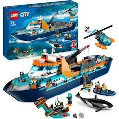 -LEGO® City 60368 Le Navire d’Exploration Arctique, Jouet de Grand Bateau Flottant, Cadeau Enfants