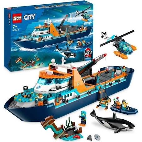 LEGO® City 60368 Le Navire d’Exploration Arctique, Jouet de Grand Bateau Flottant, Cadeau Enfants BLEU 1 - vertbaudet enfant 