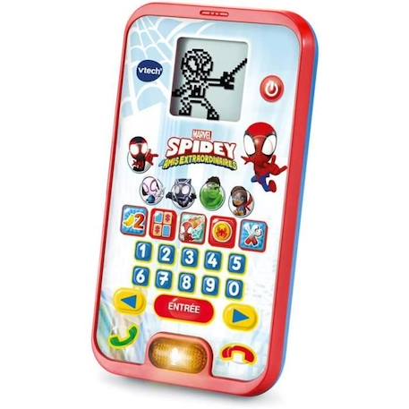 VTECH - SPIDEY - Le Smartphone Éducatif de Spidey - Enfant - Rouge - Mixte - 3 ans - Pile ROUGE 1 - vertbaudet enfant 