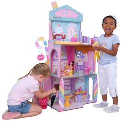 Jouet-Poupons et poupées-KidKraft - Maison de poupées/château Candy Castle en bois avec 28 accessoires inclus