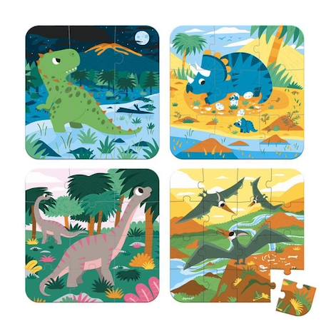 Puzzles évolutifs Dinosaures - JANOD - Moins de 100 pièces - Mixte - 6 ans VERT 2 - vertbaudet enfant 