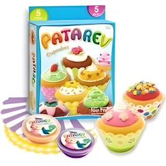Jouet-Activités artistiques et musicales-Jeu de pâte à modeler SENTOSPHERE Patarev - Blister Cupcakes multicolore pour enfant de 5 ans et plus