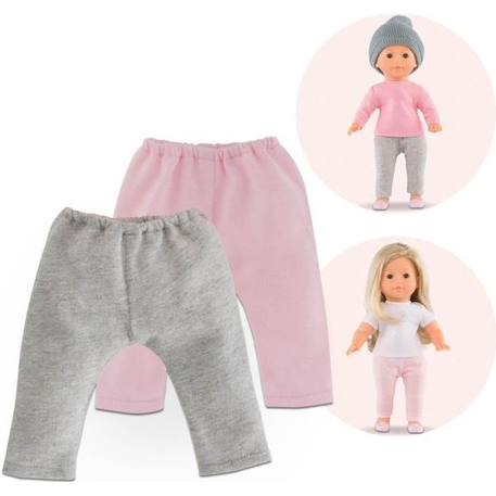 Ensemble leggings pour poupée Ma Corolle 36cm - Corolle - 2 leggings gris et rose ROSE 1 - vertbaudet enfant 