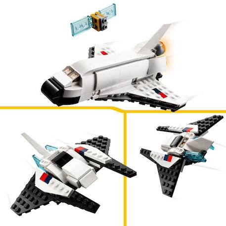 LEGO® Creator 3-en-1 31134 La Navette Spatiale, Jouet Figurine Astronaute avec Vaisseau, Enfants 6 Ans BLANC 4 - vertbaudet enfant 