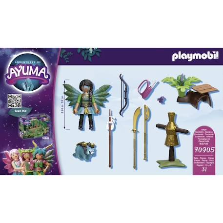PLAYMOBIL - 70905 - AYUMA - Starter Pack - Knight Fairy avec raton laveur MARRON 3 - vertbaudet enfant 